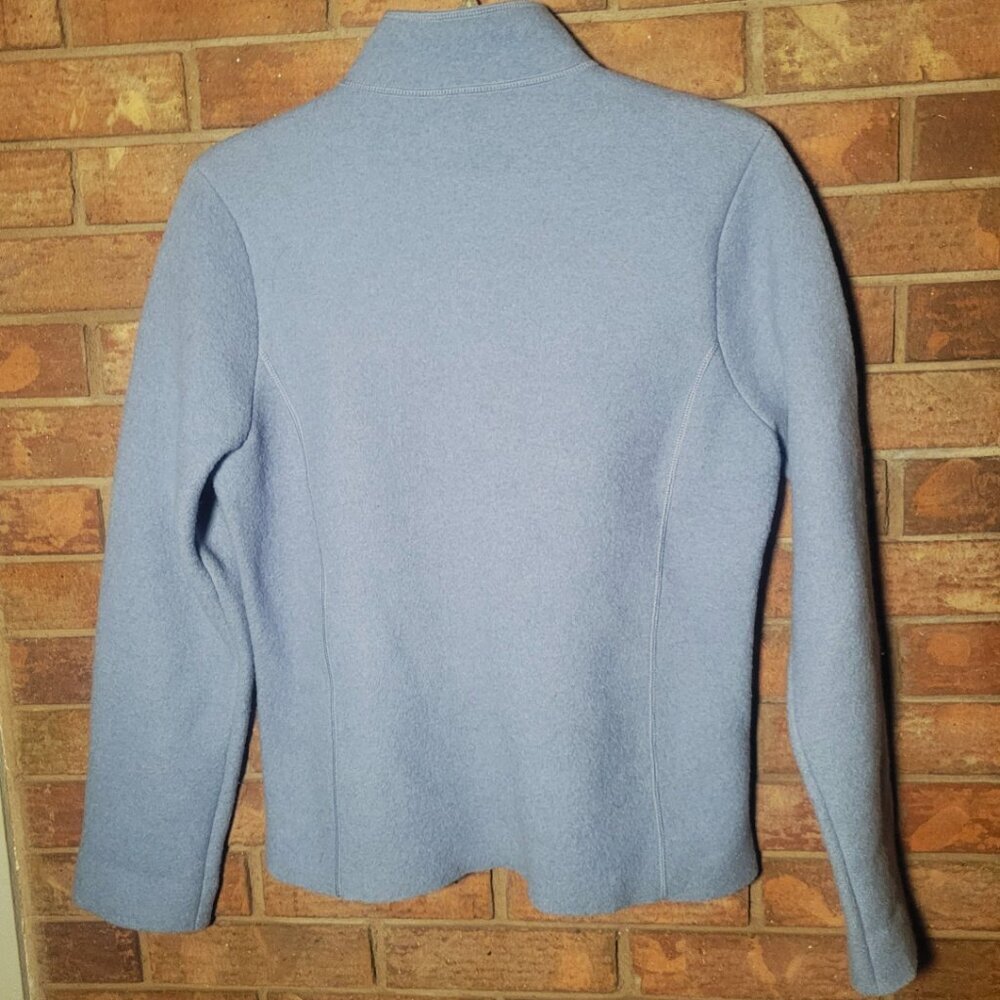 Eileen Fisher Boiled Wool Zip Collared Petite Jacket Boxy Blue - Size PS - Picture 5 of 12